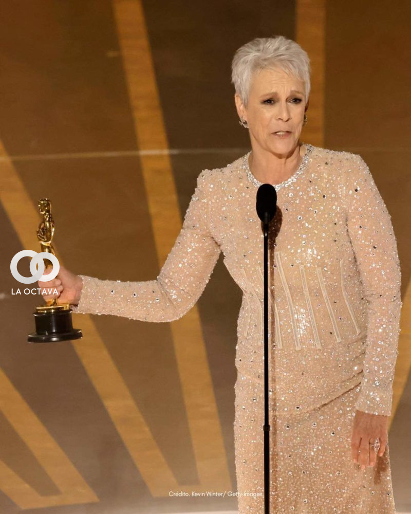 Jamie Lee Curtis recibe su Premio Óscar, foto: Getty Images
