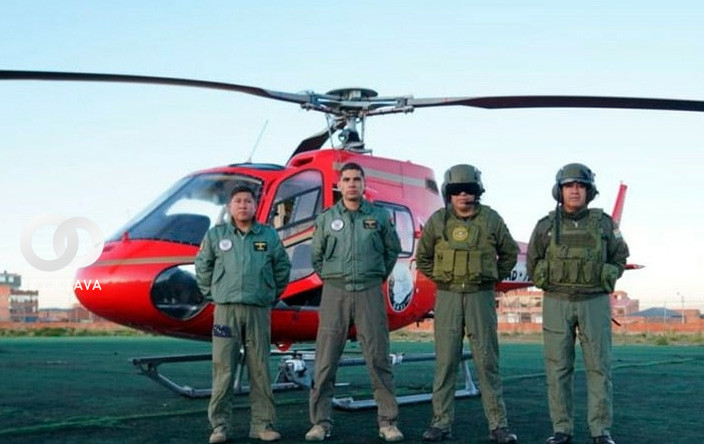 Helicoptero para el patrullaje aéreo en El Alto. Foto.FB Policía Boliviana