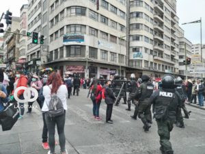 Protestas del Magisterio en el centro paceño
