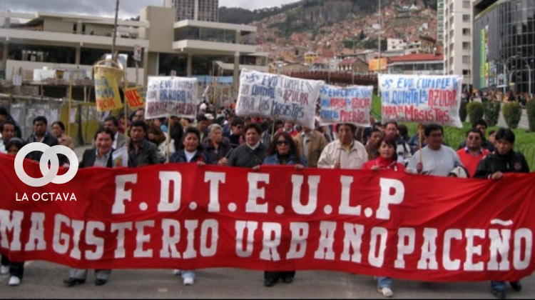 Marcha del Magisterio Urbano de La Paz. Foto: ANF.
