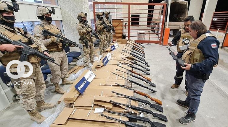 Rifles decomisados por la Aduana de Chile.Foto: Aduanas de Chile