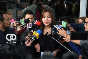 La viceministra de Comunicación, Gabriela Alcón, en rueda de prensa. Foto. Prensa Presidencia