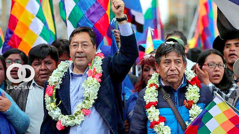 Luis Arce y David Choquehuanca, autoridades de Estado.
