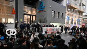 Protestas en la ciudad griega de Tempi.Protestas en la ciudad griega de Tempi.