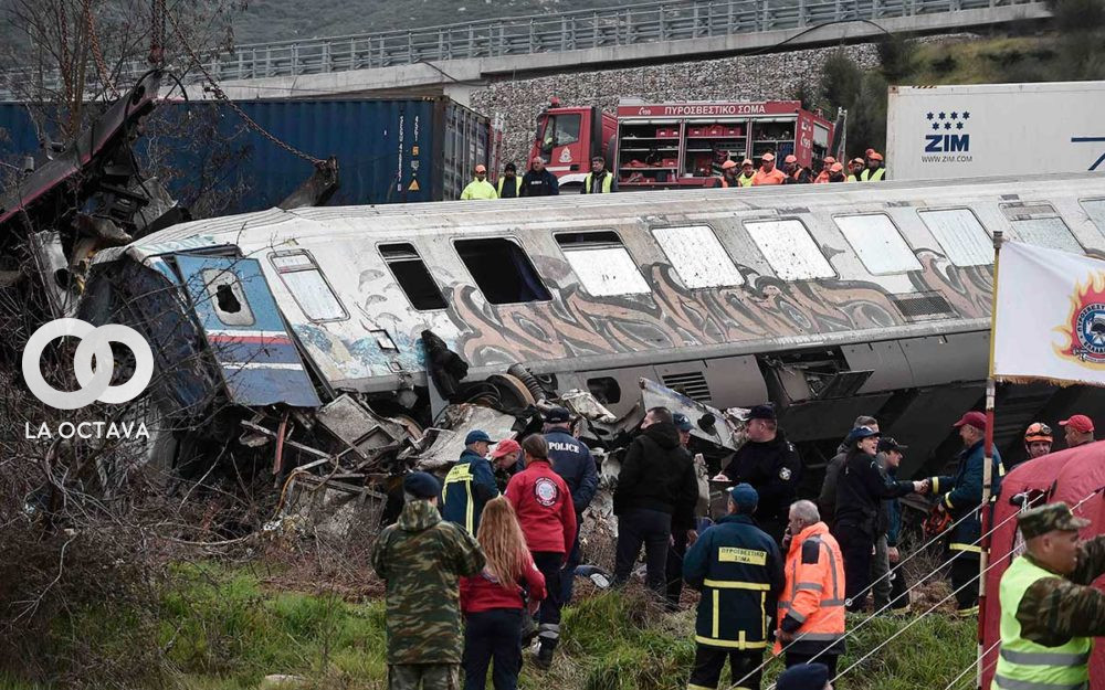 Terrible accidente de tren en Grecia.