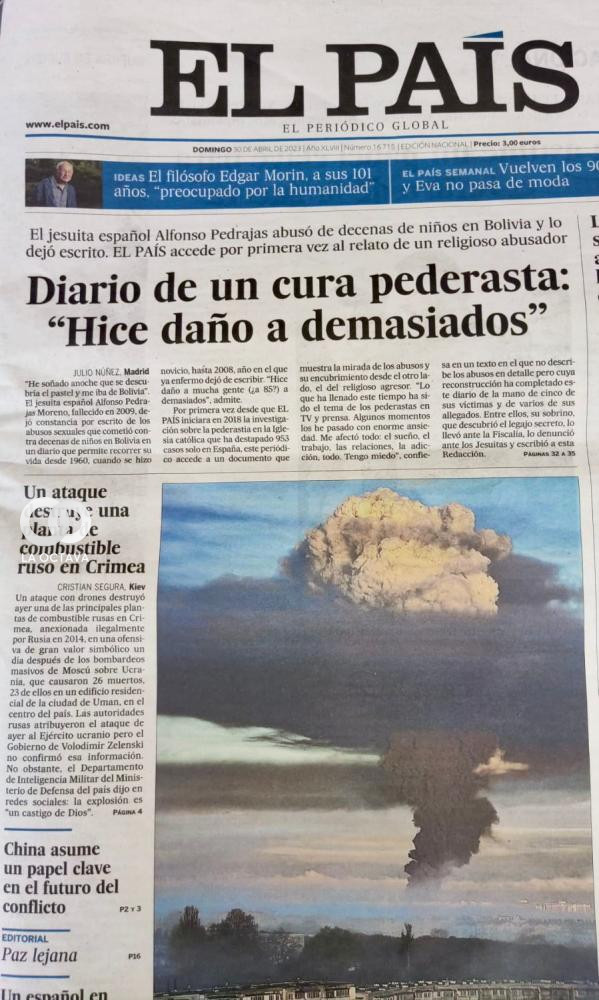 Portada del diario español El País. Foto: P7.