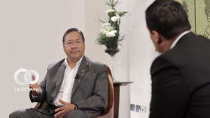 Luis Arce, durante la entrevista con Cadena A. Foto: Opinión