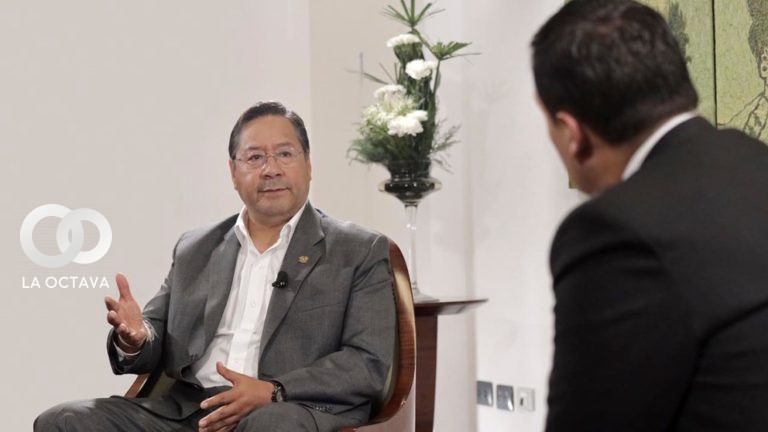 Luis Arce, durante la entrevista con Cadena A. Foto: Opinión