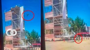 Momento de la caída del cadete. Foto: Captura de video