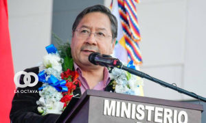 Arce en el acto realizado en La Paz. Foto. Min. Gobierno.