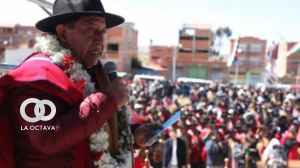 El vicepresidente David Choquehuanca en Warisata ayer. Foto. Vicepresidencia.