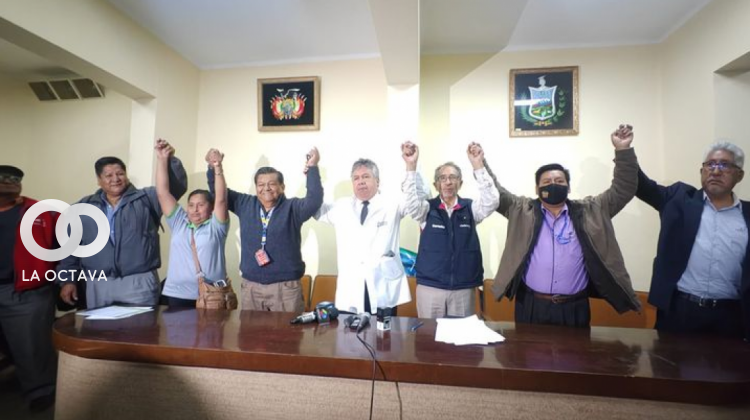 Firma de alianza interinstitucional en rechazo a paquete de leyes Foto. Colegio Médico de Bolivia