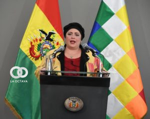 María Nela Prada, Ministra de la Presidencia. Foto: ABI