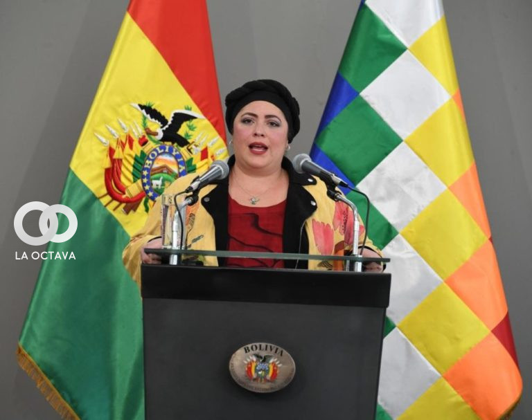 María Nela Prada, Ministra de la Presidencia. Foto: ABI