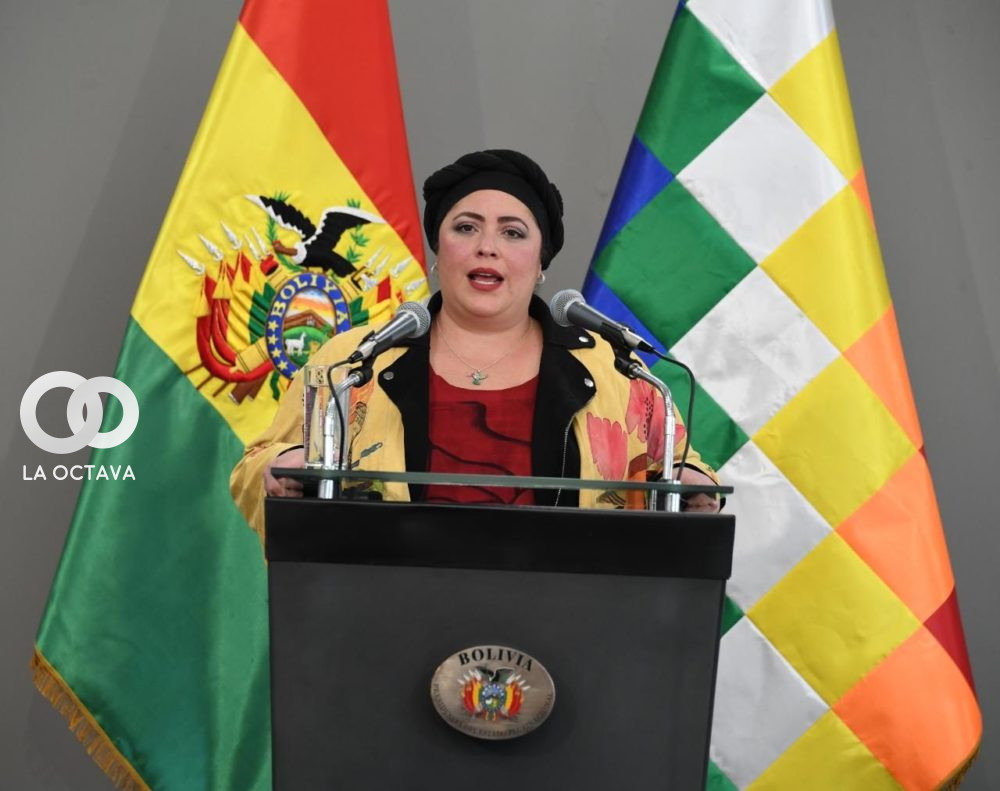 María Nela Prada, Ministra de la Presidencia. Foto: ABI