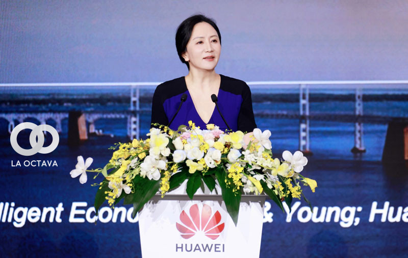 La vicepresidenta, presidenta rotatoria y directora financiera de Huawei, Sabrina Meng.