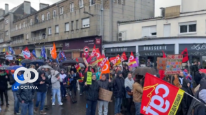 Marchas contra la reforma de pensiones en París, Francia.