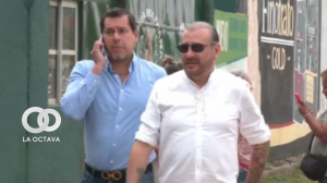 Ex presidente del Comité Cívico pro Santa Cruz, Rómulo Calvo, llega a la (DELCC). Foto: Captura de video.