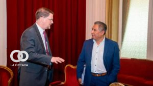 Mark Wells, subsecretario Adjunto para el Cono Sur de EEUU habló con el canciller Mayta. Foto: Cancillería