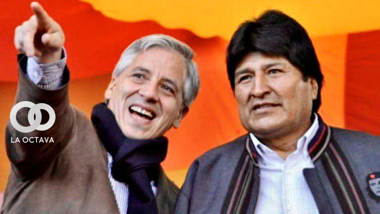 Evo Morales, líder del MAS, y el exvicepresidente Álvaro García Linera. Foto: ABI