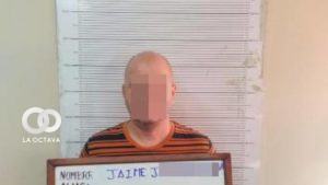 El presunto acusado de golpear a un taxista, fue aprehendido el martes. Foto: Ministerio de Gobierno
