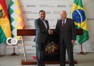El canciller de Bolivia, Rogelio Mayta, y el ministro de Relaciones Exteriores de la República Federativa del Brasil, Mauro Vieira. Foto: RRSS