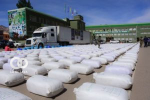 Coca comisada por la policía boliviana.