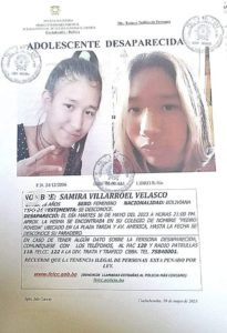 Menor desaparecida.