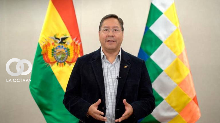 Luis Arce, presidente de Bolivia, habla de su gestión. Foto: Presidencia