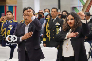 María Castro como ministra de Salud y a Marcelino Quispe como ministro de Minería. Foto: Facebook Lucho Arce
