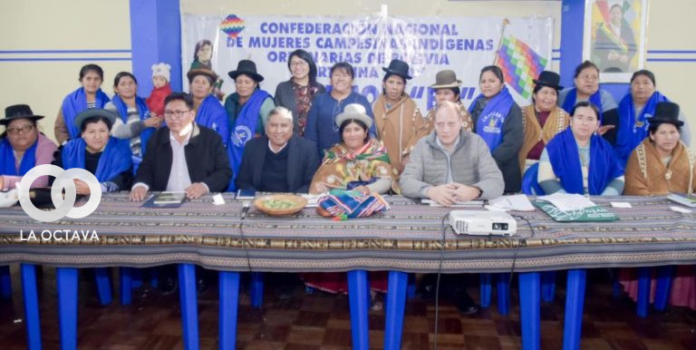 Ministerio de Relaciones Exteriores y Confederación Bartolina Sisa en un Taller, foto: Cancillería Bolivia