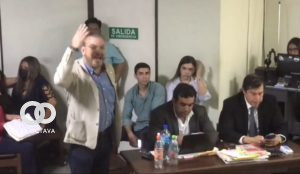 El expresidente del Comité pro Santa Cruz. Rómulo Calvo, durante su audiencia.