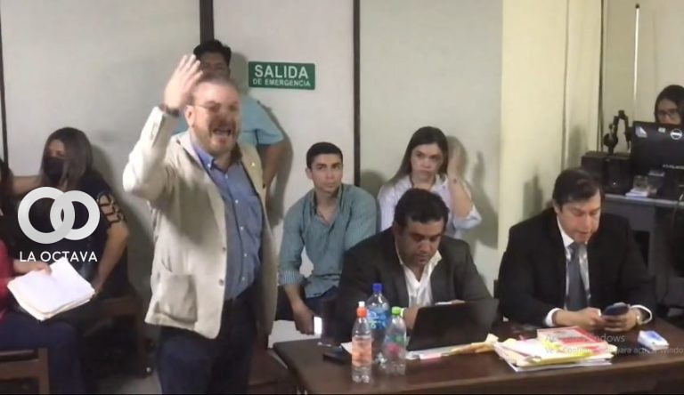 El expresidente del Comité pro Santa Cruz. Rómulo Calvo, durante su audiencia.
