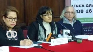 Conferencia de prensa en la CEB. Susana Inch, coordinadora de la Comisión Nacional de Investigación. Foto: ANF