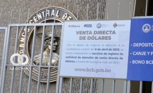 Venta de dólares en el BCB