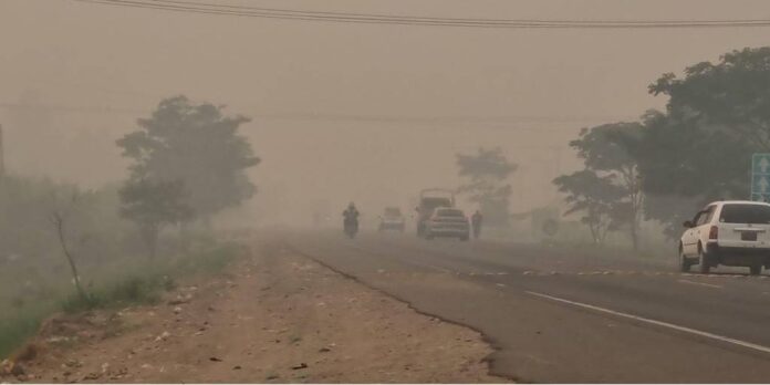Humareda en Santa Cruz, foto: RRSS