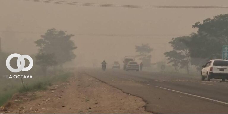 Humareda en Santa Cruz, foto: RRSS