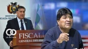 Juan Lanchipa, Fiscal General y Evo Morales, ex Presidente de Bolivia, foto: RRSS