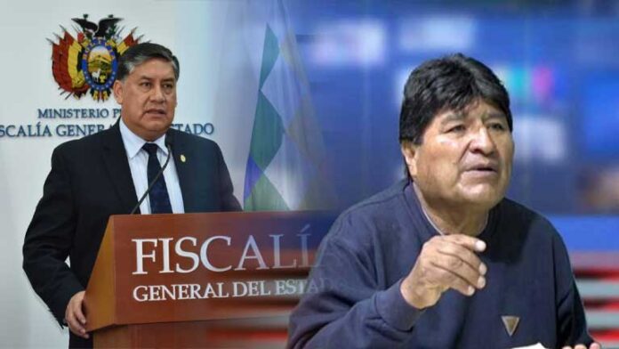 Juan Lanchipa, Fiscal General y Evo Morales, ex Presidente de Bolivia, foto: RRSS