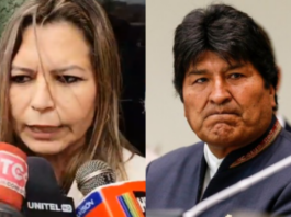 Fiscal Sandra Gutiérrez y Evo Morales, ex Mandtario