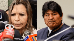 Fiscal Sandra Gutiérrez y Evo Morales, ex Mandtario