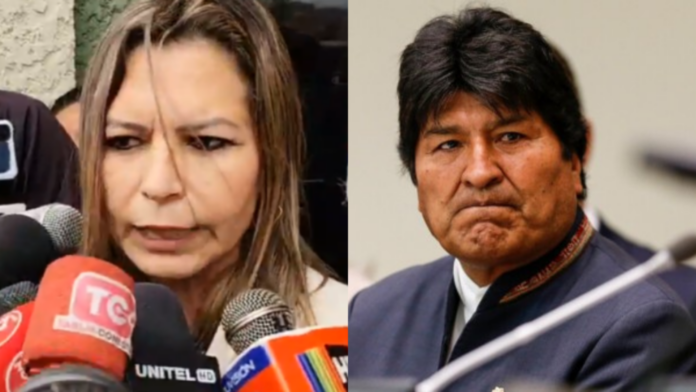 Fiscal Sandra Gutiérrez y Evo Morales, ex Mandtario