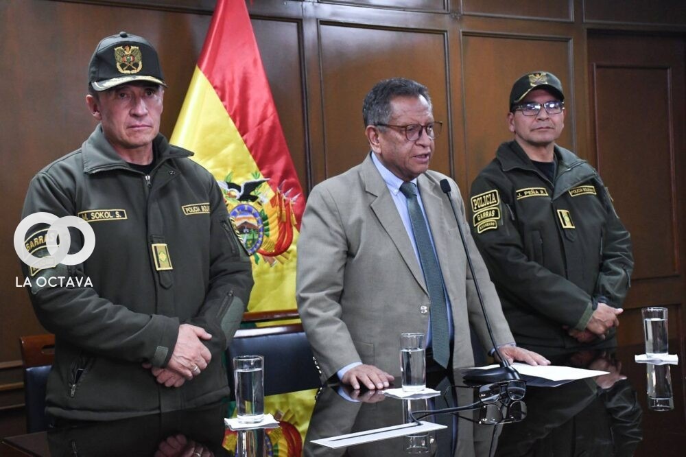 Marco Antonio Oviedo Huerta, Ministro de Gobierno en conferencia de prensa. Foto: MinGob
